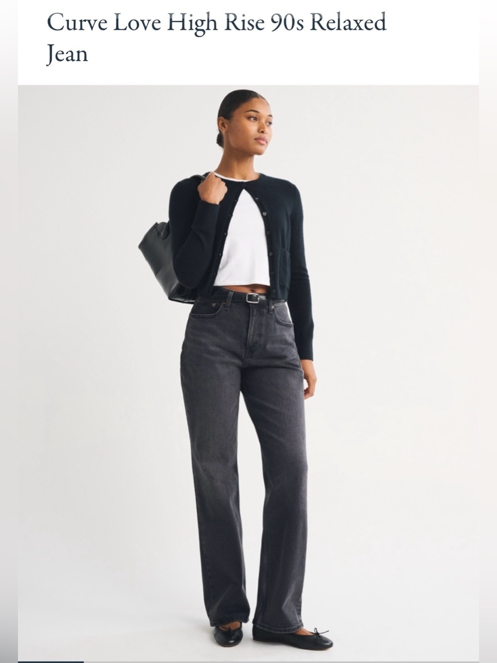 Abercrombie & Fitch High-Rise Relaxed Straight Jeans - Black